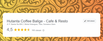 Review Hutanta Coffee, Pionir kopi Toba, dan Makanan dengan tagline Terenaksekampung