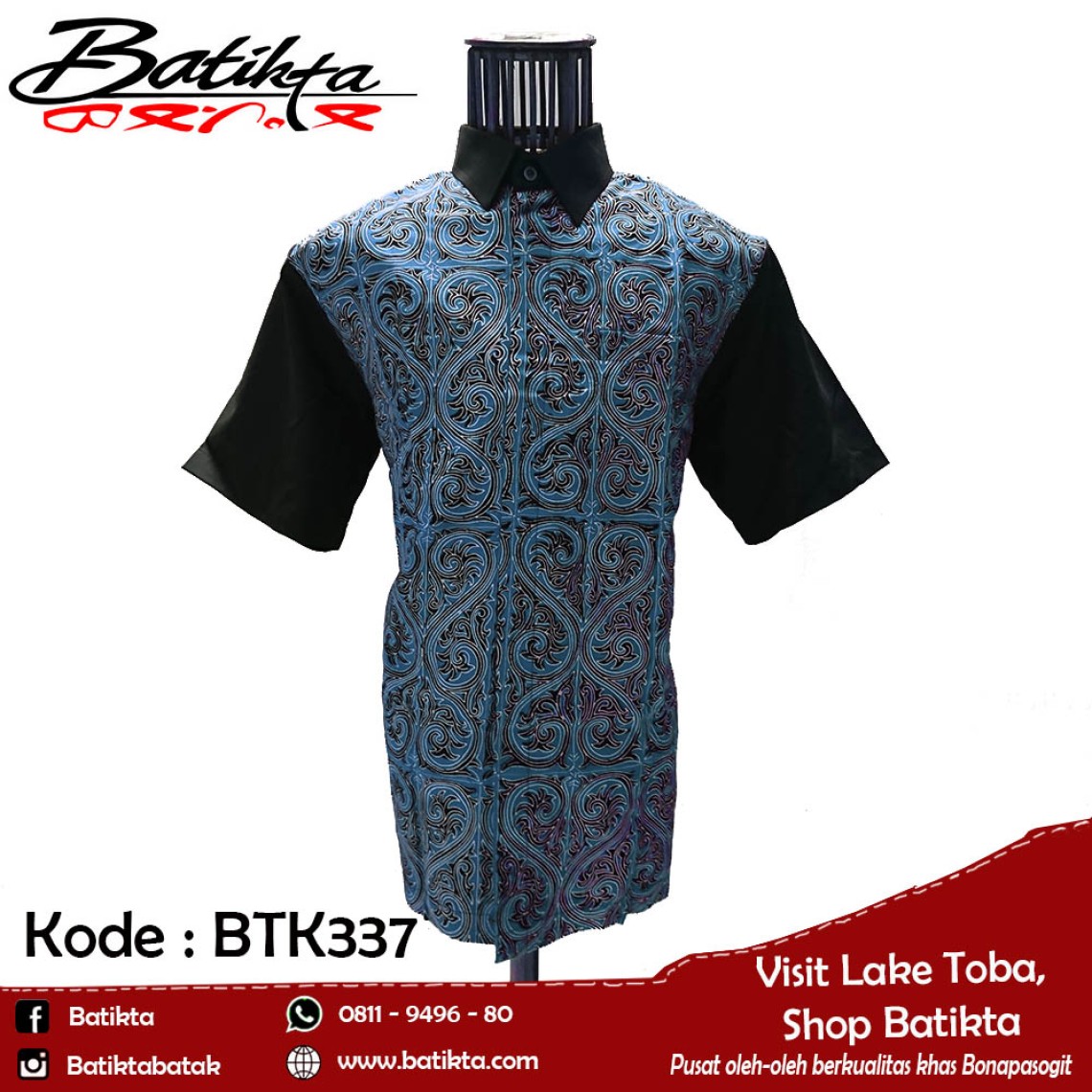 BTK337 HEM Batik Motif Gorga Warna Biru Putih Hitam profile picture