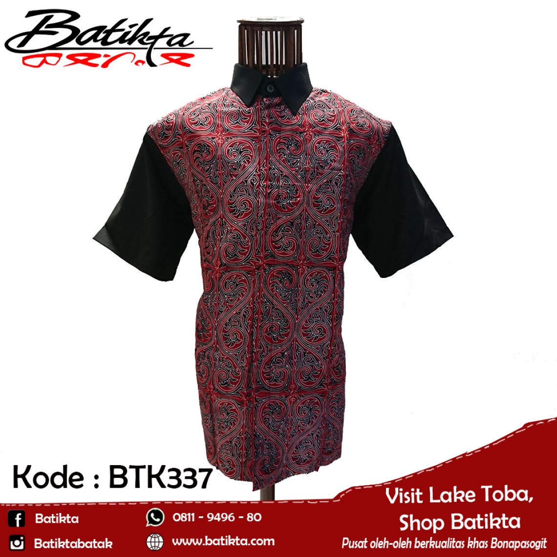 BTK337 HEM Batik Motif Gorga Warna Merah Putih Hitam profile picture