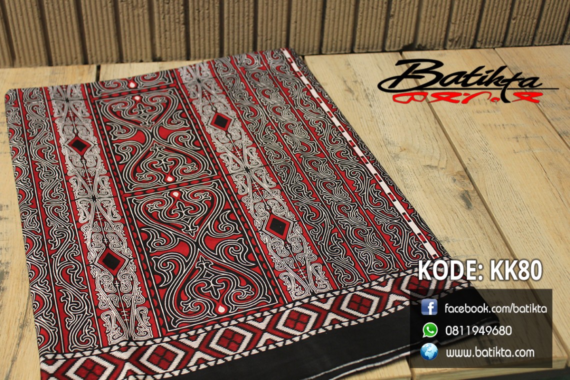 KK80 Kain Batik Motif Gorga Warna Merah Putih Hitam profile picture