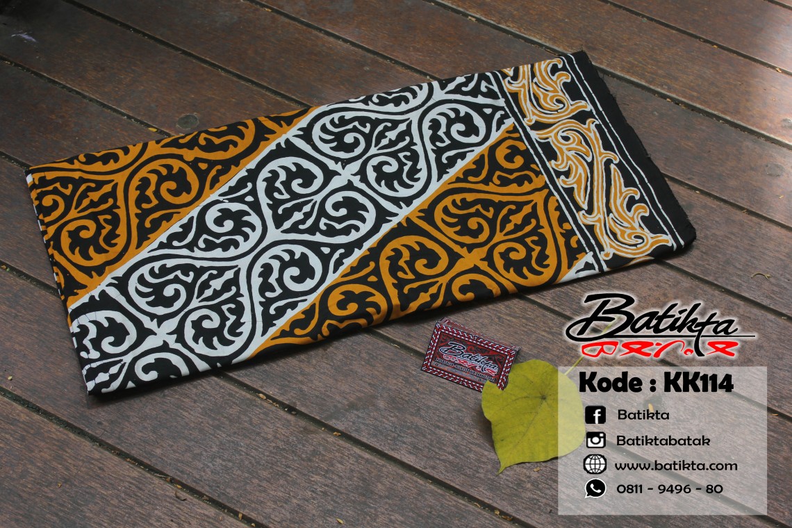 KK114 Kain Batik Motif Gorga Warna Emas Putih Hitam profile picture