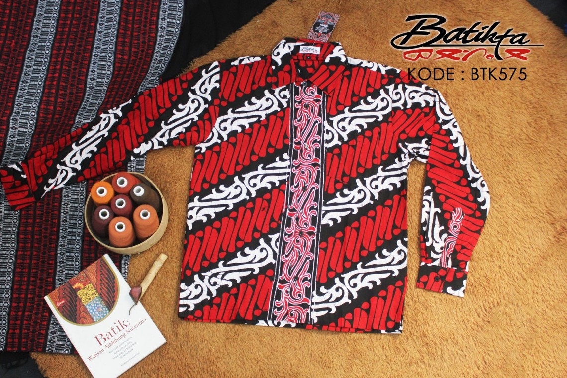 BTK575 Kemeja Batik Motif Gorga Mix Warna Merah Putih Hitam profile picture