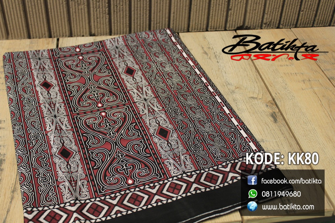 KK80 Kain Batik Motif Gorga Warna Merah Marun Putih Hitam profile picture
