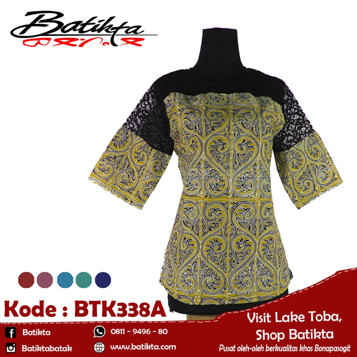 BTK338A Blus Batik Motif Gorga Warna Kuning Putih Hitam profile picture
