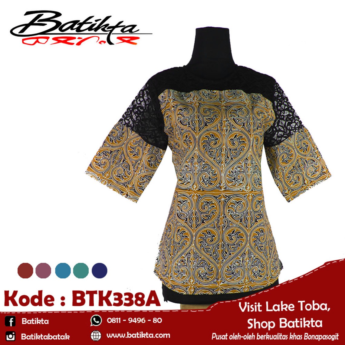 BTK338A Blus Batik Motif Gorga Warna Coklat Putih Hitam profile picture