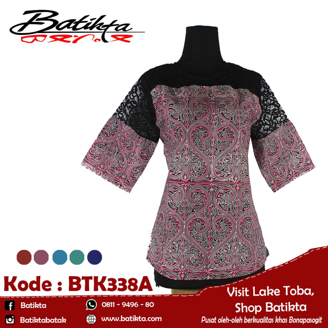 BTK338A Blus Batik Motif Gorga Warna Pink Putih Hitam profile picture