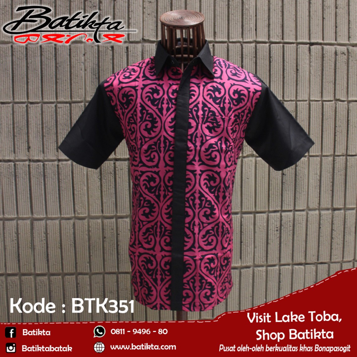 BTK351 HEM Batik Motif Gorga Warna Pink Hitam profile picture