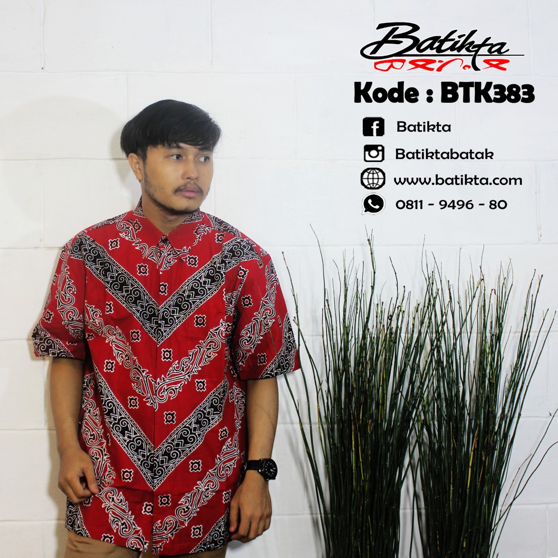 BTK383 HEM Batik Motif Bodat Marsihutuan Warna Merah Putih Hitam profile picture