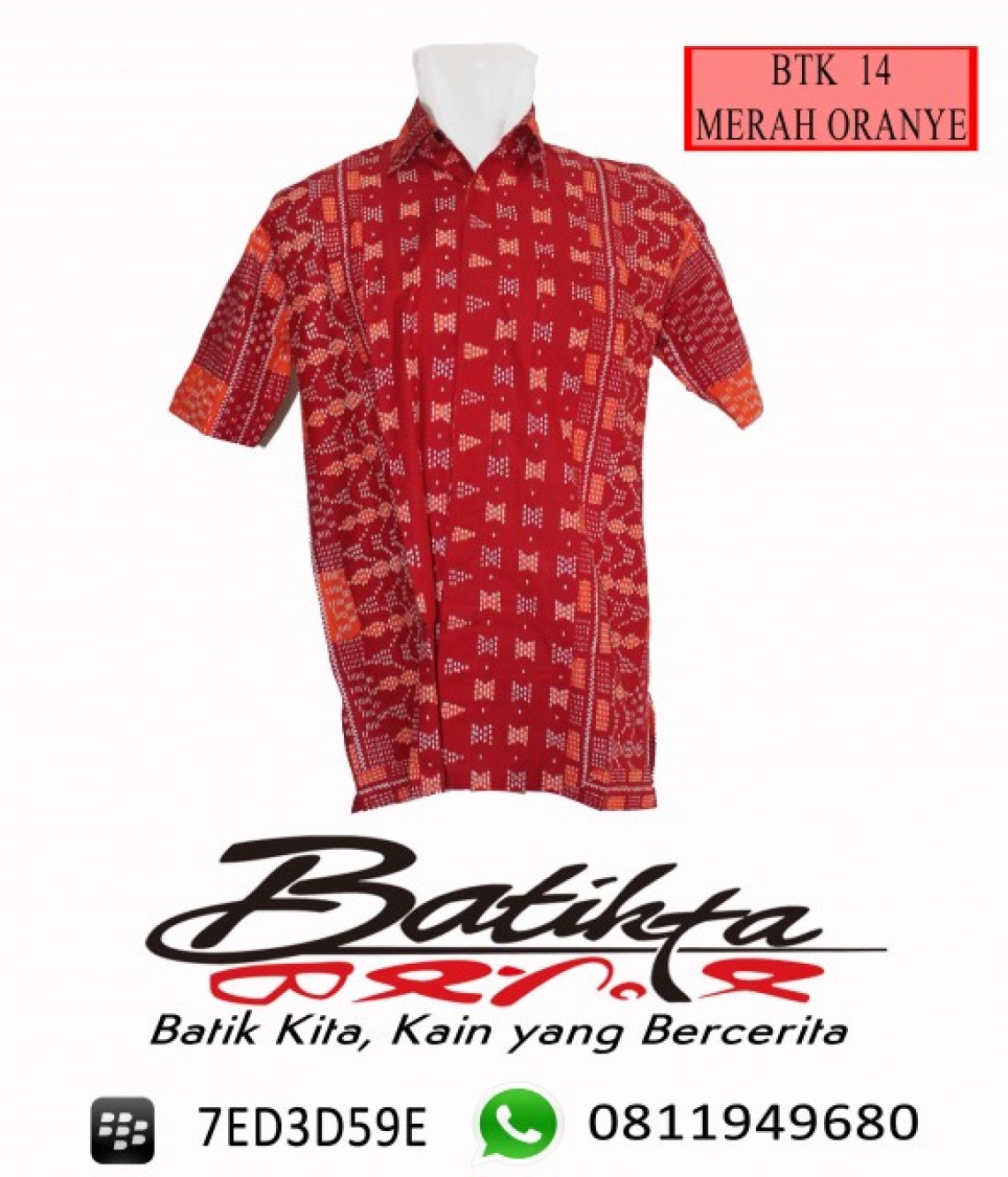 BTK14 HEM Batik Motif Ulos Sadum Warna Merah Oranye Putih profile picture