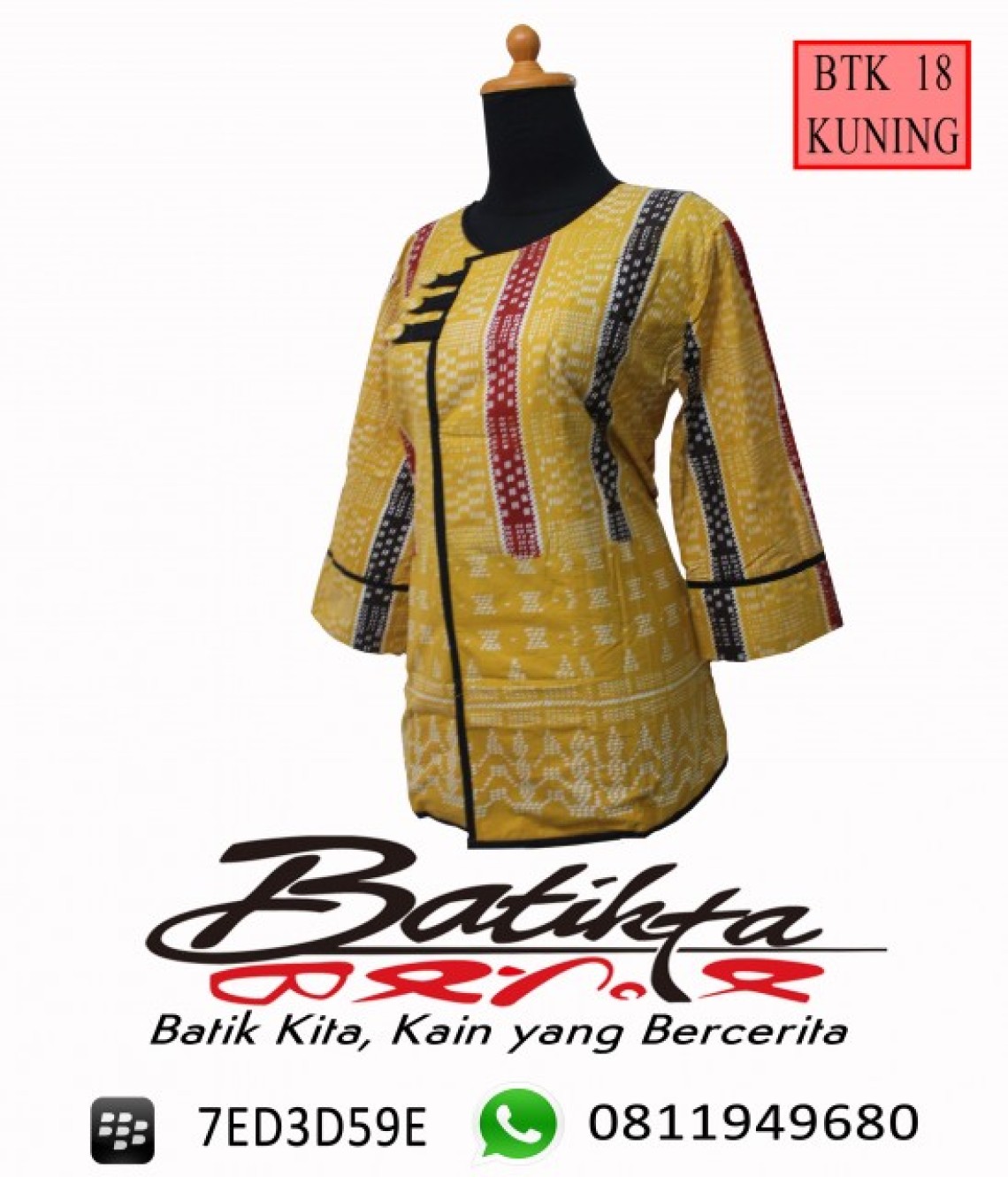 BTK18 Blus Batik Motif Ulos Sadum Warna Kuning Putih Hitam profile picture