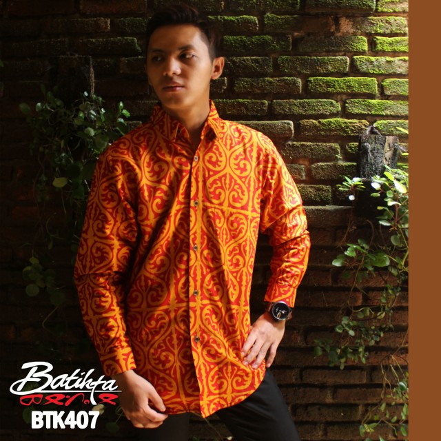 BTK407 Kemeja Batik Motif Gorga Warna Merah Oranye profile picture