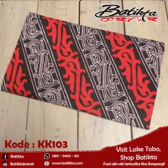 KK103 Kain Batik Motif Gorga Warna Merah Putih Hitam
